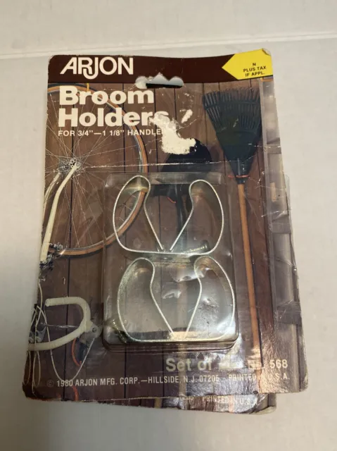 Vintage 1980 Arjon Broom And Tool Holders Hooks Wall Hanging 2(tool)Set Of 3 USA