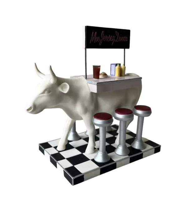 Cow Parade Moo Jersey Diner 6” Resin Figurine 9136 2001