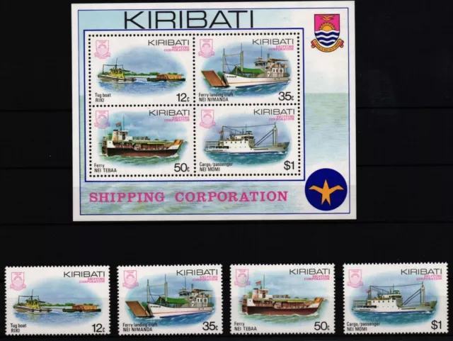 Kiribati 439-442 und Block 11 postfrisch Schifffahrt #KC145