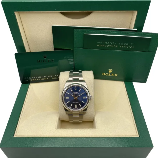 Rolex Oyster Perpetual 124300 Steel 41mm Blue Dial Automatic Mens Watch 2022 P&P