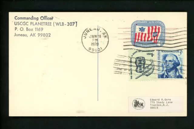 US Postal History Military Coast Guard Ship USCGC Planetree WLB-307 1979 AK
