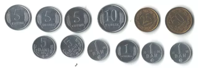 Moldova , Transnistria , Pridnestrovie , PMR ,  Set of coins