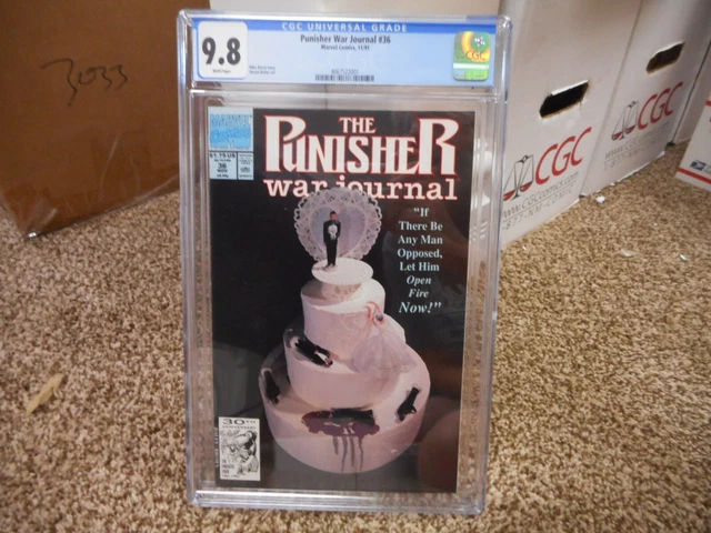 Punisher War Journal 36 cgc 9.8 BLACK Wedding Cake Cover Marvel 1991 WHITE pg NM