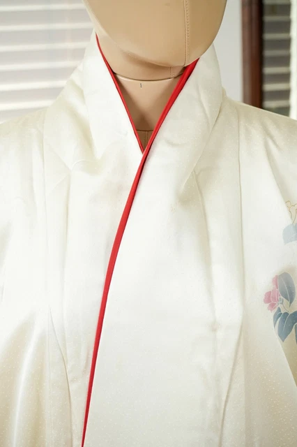 Dear Vanilla Japanese Silk Kimono Women's Robe Gown Authentic Japan Vintage Mint 3