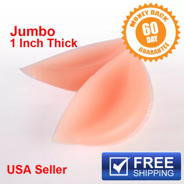 JUMBO SIZE Silicone Enhancer Insert Pads Bikini Bra Breast Push Up Washable ND