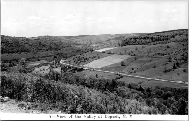 RPPC Deposit NY Valley Aerial View New York Kodak photo postcard JP9