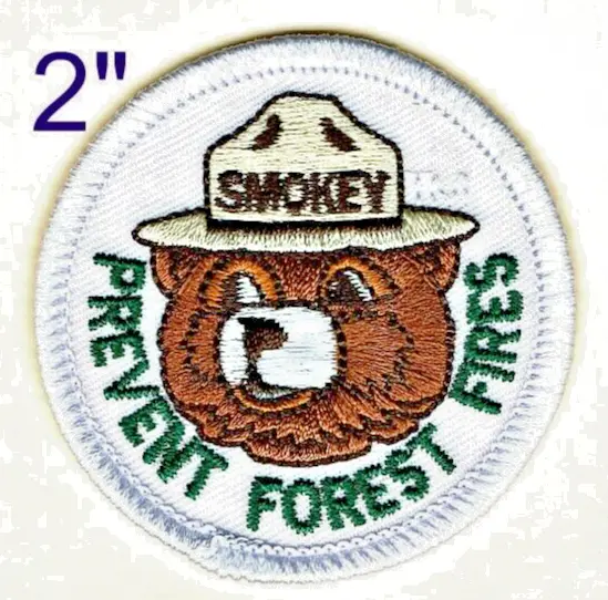 Official USFS Smokey Bear "Prevent Forest Fires" Iron-On Embroidered Patch - NEW