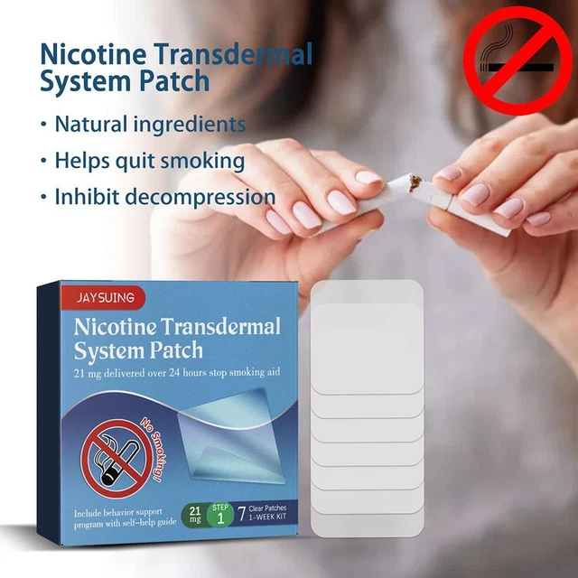 7 parches transdérmicos de nicotina para dejar de fumar ingrediente natural N0V1