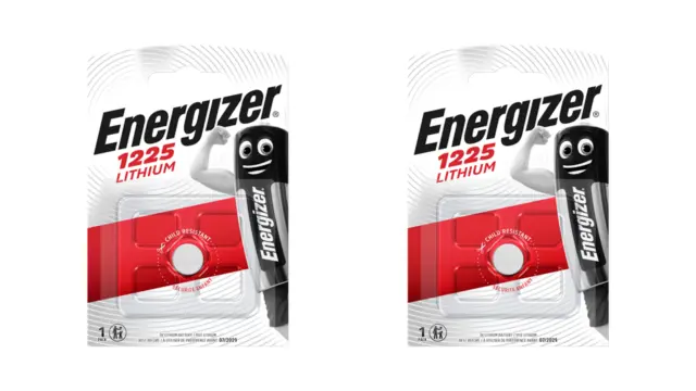 2 x Energizer 1225 CR1225 3V Lithium Coin Cell Battery | DL1225 KCR1225 BR1225 |