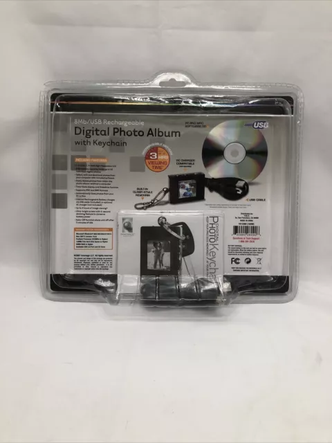 Álbum de fotos digital con llavero 8Mb/USB recargable 1,4 pulgadas alta resolución LCD NUEVO 2