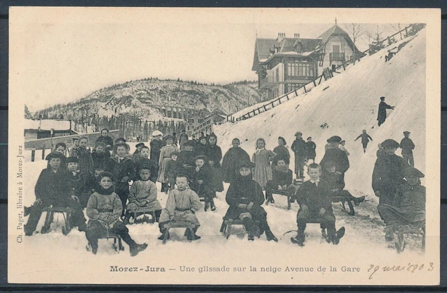 [CPA1363] France, Morez-Jura 1903 - Neige Avenue de la Gare - VF old postcard