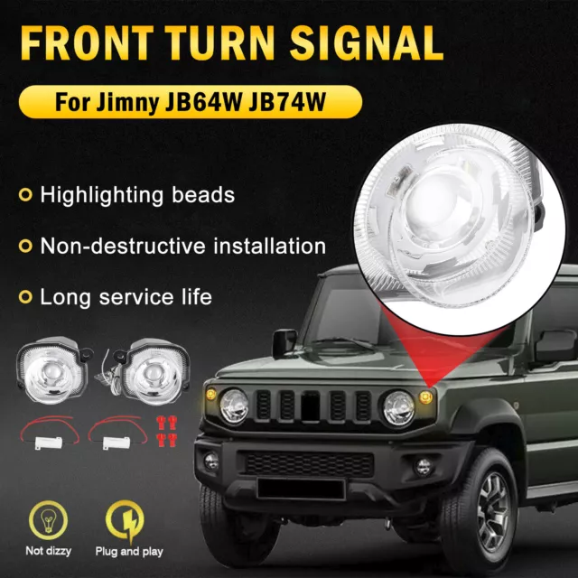 Pair of Front Turn Signal Lamp Light Pour Suzuki Jimny JB64 JB74 19-21 Clear E3