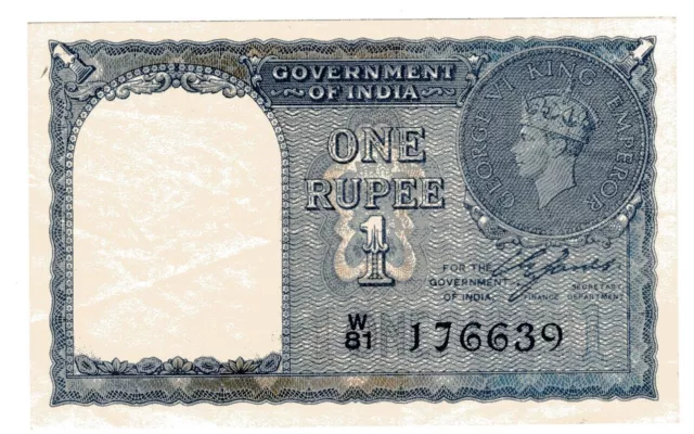 British India P-25a 1 Rupee 1940 Nice Grade