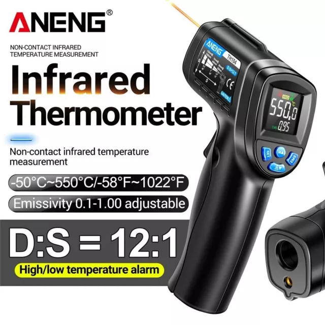 IR Infrared Thermometer Digital Temperature Gun IR Laser Sensor Non-Contact