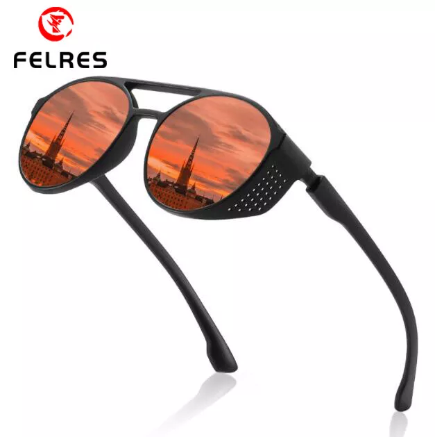 Round Polarised Steampunk Sunglasses For Men Women Classic Outdoor Glasses UV400