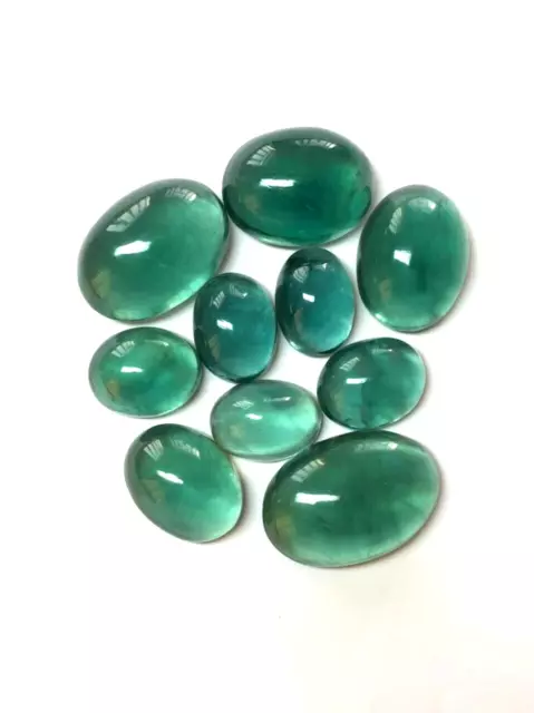 654Cts Natürliches Grün Fluorit Oval Cabochons Top Qualität Lose Edelstein