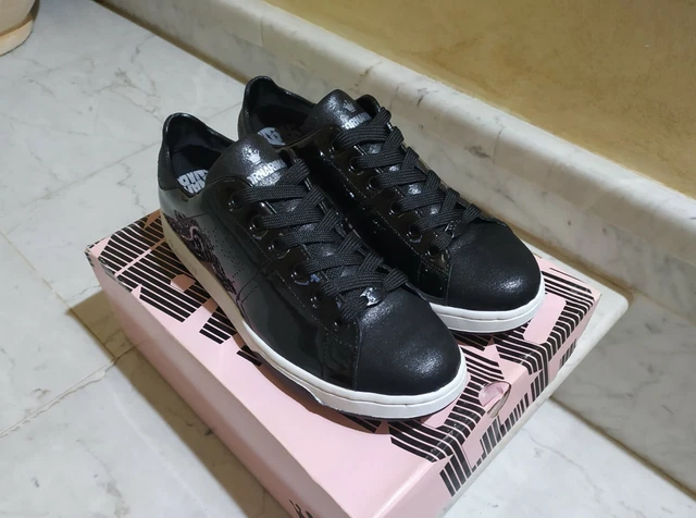 SCARPE SNEAKERS DONNA GIRL Fornarina Tg 40 Vernice Nero NUOVO con