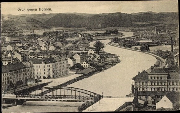 Ak Graz Steiermark, Panorama gegen Norden - 3859041