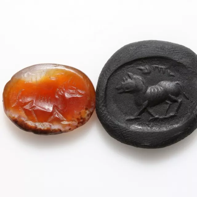 Ancient Indo Greek Carnelian stone seal circa 300-50 B.C