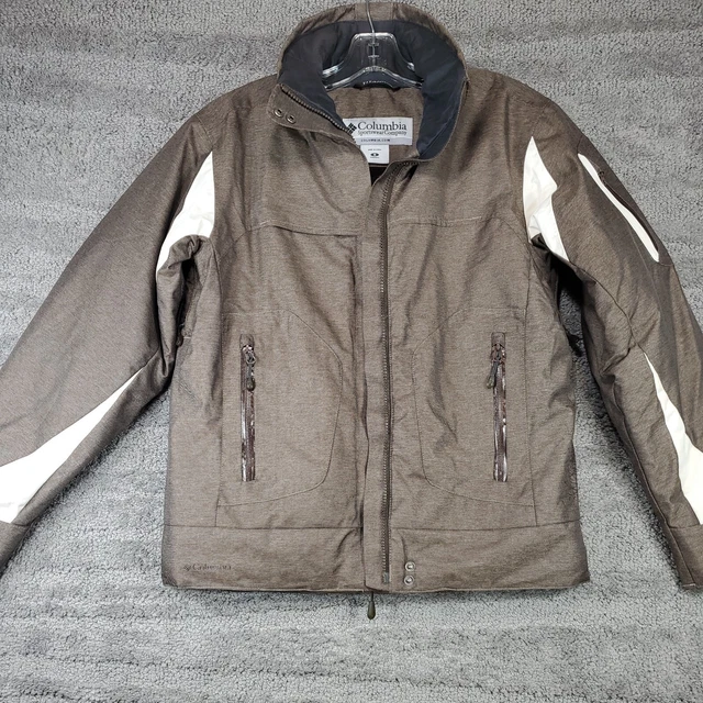Columbia Women's Small S Snowboard Ski Jacket Titanium Brown Cream No Hood