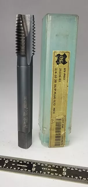 OSG HY-PRO 2533601 Spiral Point Tap 3/4-10 UNC 3 Flutes Plug 2B HSS Oxide Finish