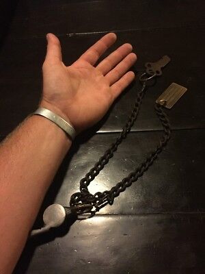Alcatraz Prison Key Whistle Chain Jailer Collector Set Lot Man Cave Metal Patina