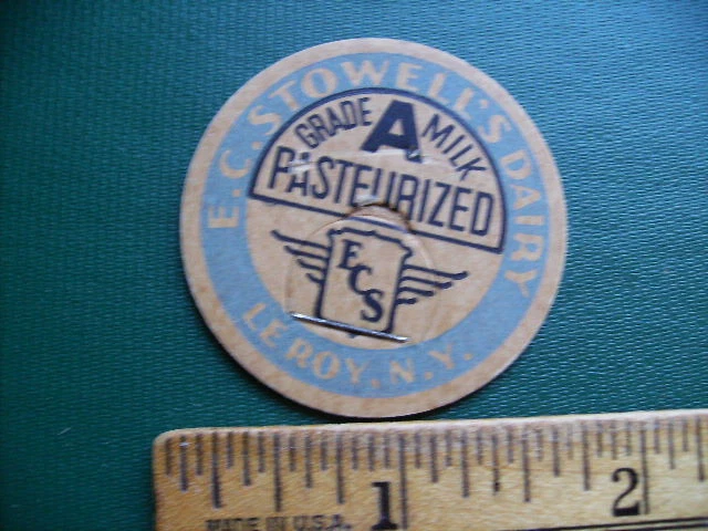 E. C. Stowell's Dairy Leroy Ny Milk Bottle Cap Lot Wg13-20