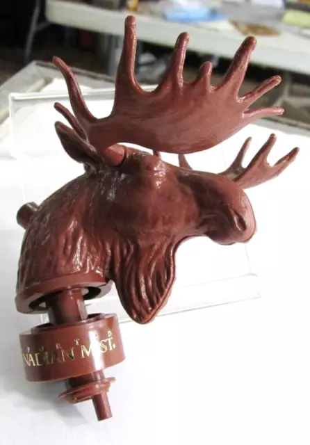 Vintage CANADIAN MIST Whisky MOOSE HEAD Figural Pour Spout, Bottle Topper