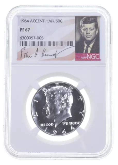 PF67 1964 Proof Kennedy Half Dollar NGC Graded Accent Hair Spot Free *0630