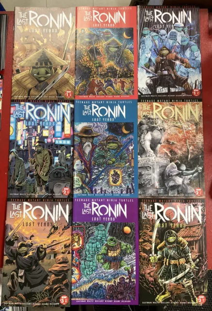 Tmnt Last Ronin Lost Years #1, 2, 3 Set Of 9 All Cover Ninja Turtle Comicbook Bf