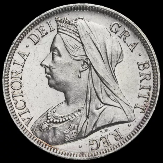 1901 Queen Victoria Veiled Head Silver Half Crown