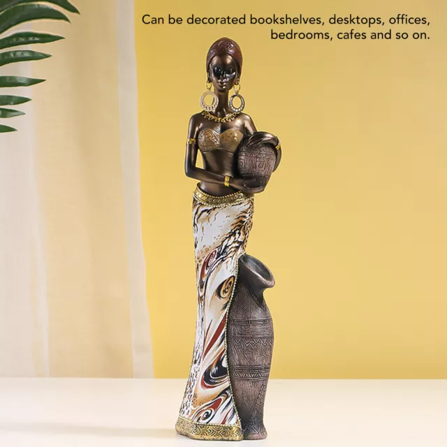 African Woman Statue Resin Tribal Lady Figurine Mysterious African Sculpture Qua