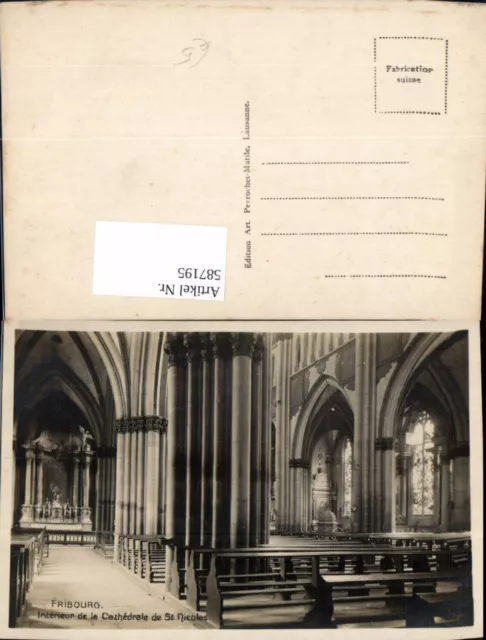 587195,Foto Ak Freiburg im Üechtland Fribourg Interieur de la Cathedrale de St N