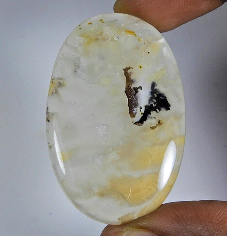 53Cts. Natural Tiger Dendritic Agate Oval Cabochon Loose Gemstone 27X43 MM G335