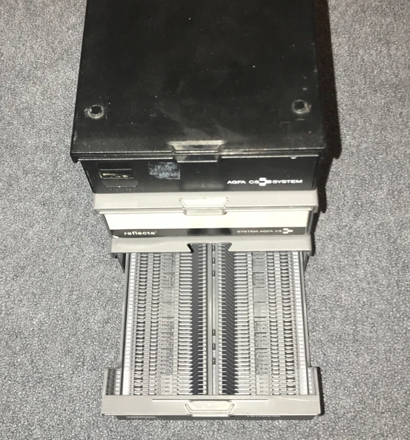 3 x Dia-Stapelboxen mit  Magazinen,  für 600 CS-Dia-Rahmen insgesamt