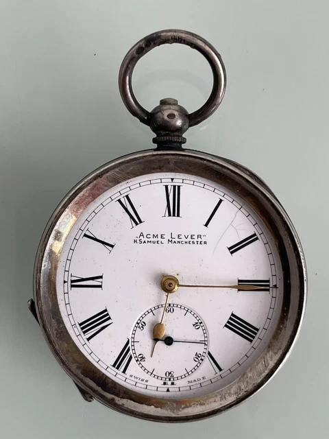 ANTIQUE SOLID SILVER Cased H Samuel Acme Lever Pocket Watch Spares and repairs 31.00 PicClick UK