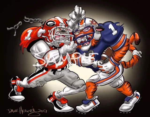University Of Georgia Bulldogs And Auburn Tigers Football 2017 SEC Champions Art
