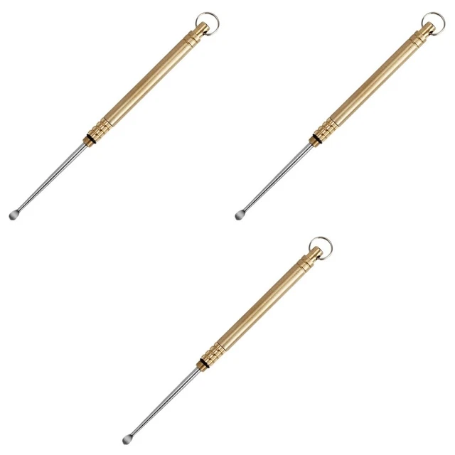 3 Count Earwax Cleaner Tool Cleaning Gadgets Titanium Alloy Spoon Plugs Kids