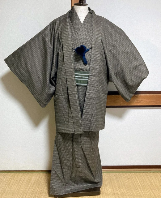 Vintage Japanese Mens Kimono set - Antique Japanese Kimono and Haori