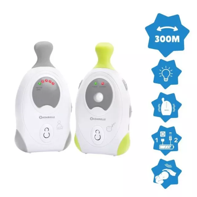Badabulle Baby Online 300m+ Babyphone Audio avec Veilleuse Vibreur - 2 Unité 3