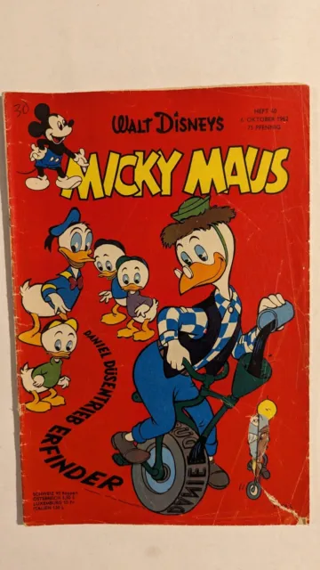 Micky Maus Heft 1962 Nr. 40 mit Schnipp / Gutschein und Sammelbild