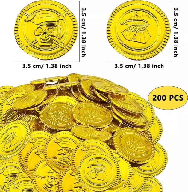 100 Gold Coins Pirate Treasure Kids Birthday Loot Party Bag Fillers Pinnata Toys 2