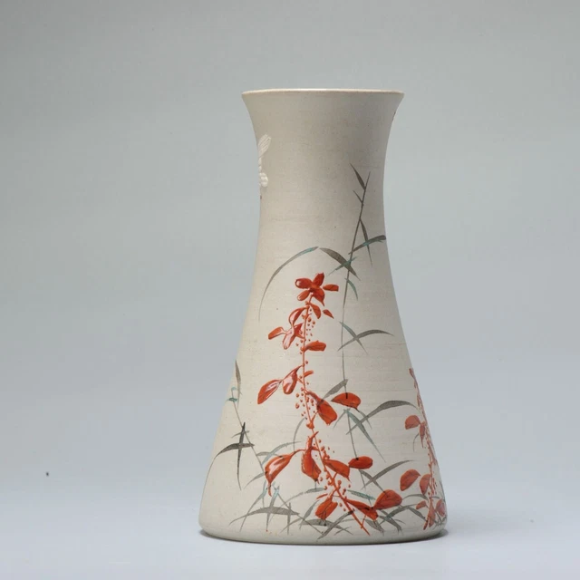 Antique Late 19th or Early 20C Japanese Banko pottery Sake Bottle