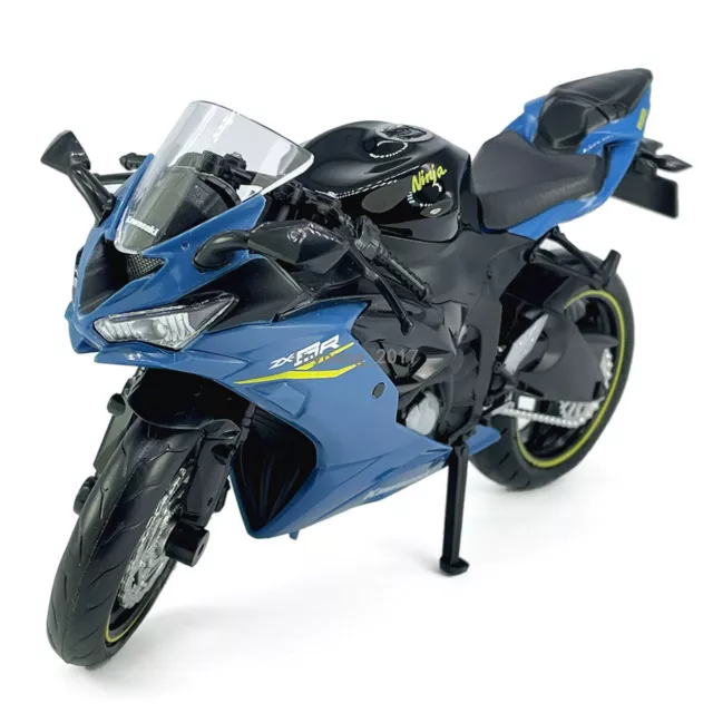 1:12 2023 Kawasaki Ninja ZX-6R Die Cast Moto Modello Giocattolo Collezione Blu