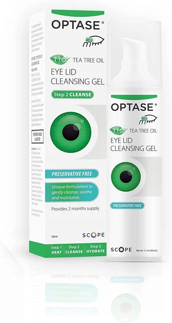 Gel limpiador de párpados aceite de árbol de té Optase para higiene diaria de párpados 50 ml
