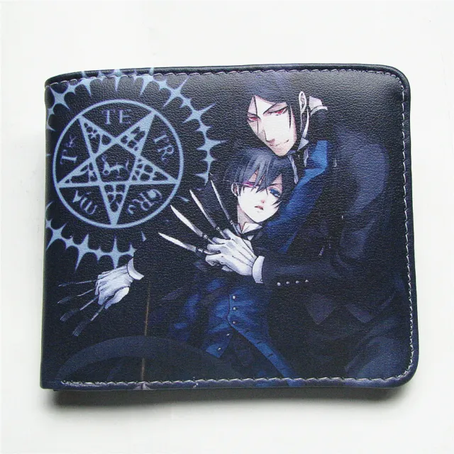 Anime Black Butler Sebastian Michaelis Leather Wallet Coin Purse Cosplay Gift