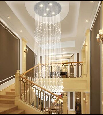K9 Crystal Chandelier 5-LED Light Luxury Rain Drop Pendant Ceiling Lighting Lamp