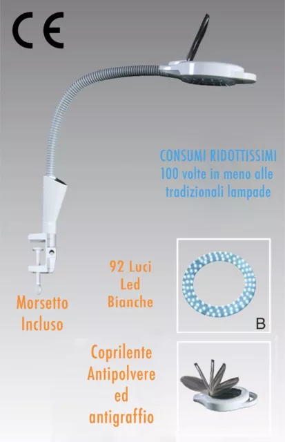 Verre 8 Dioptries Lampada Loupe Avec Supporte Pour Esthéticienne Laboratoire S