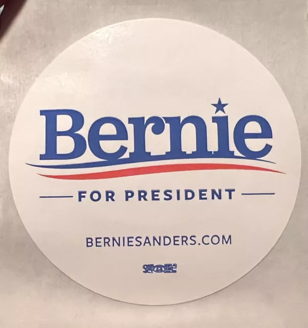 Official Bernie Sanders 2016 Presidential Campaign Round White Sticker - 3”