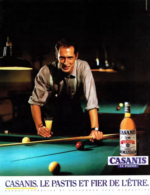 publicité Advertising  0123 1989    Casanis  le pastis   billard